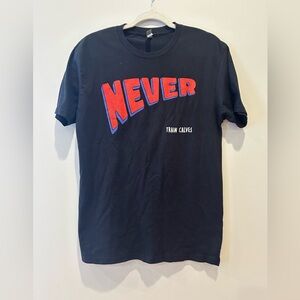 Next Level Apparel Black Graphic Tee Never Train Calves Large